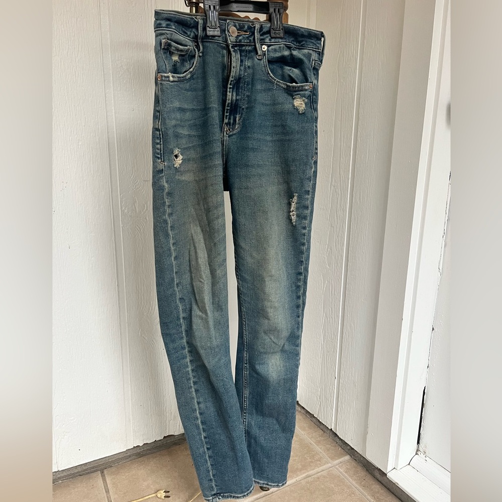 Dear John Blue Distressed Straight Leg Jeans 28